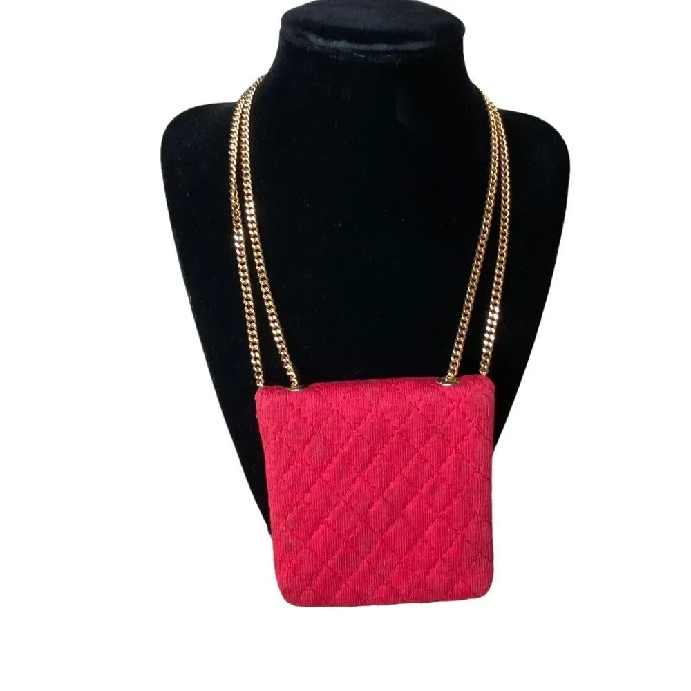 Tiny VTG CHANEL Micro Necklace Purse RARE!